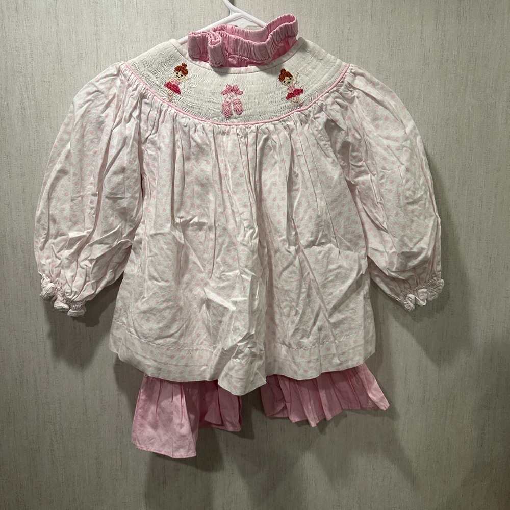 Needle Point Outfit (3blue eyed boys) Pink Ruffled Kids Matching set